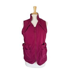 DULUTH TRADING Womens Heirloom Gardening Vest in Magenta Pink Size Medium Cotton